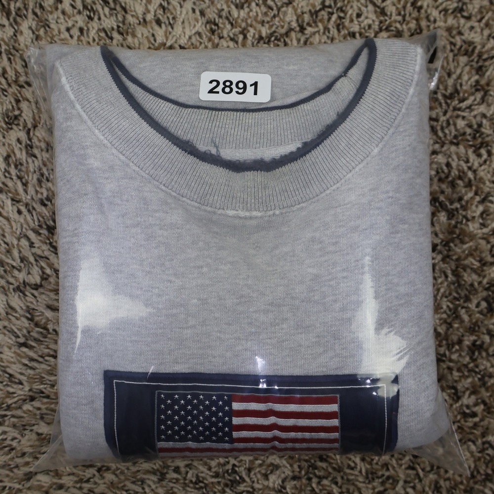 Vintage 90s C&B Sport America Flag Sweatshirt Size Large Gray Oversized - Picture 15 of 15